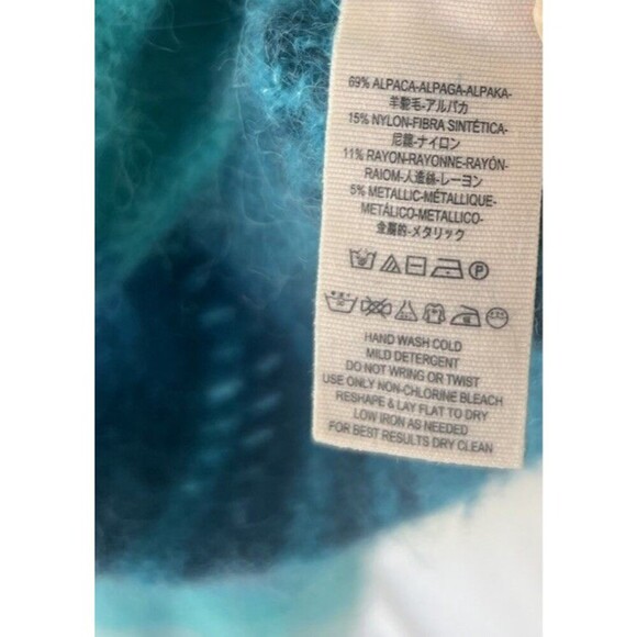 Free People Cloud Kicker Sweater XS S Ombre Blue Cowl Neck Alpaca Blend Balloon - Picture 12 of 12